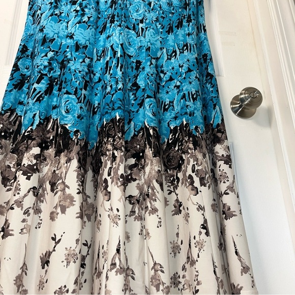 Julian Taylor Floral Blue and Black Women's Dress size 18 - Picture 7 of 13